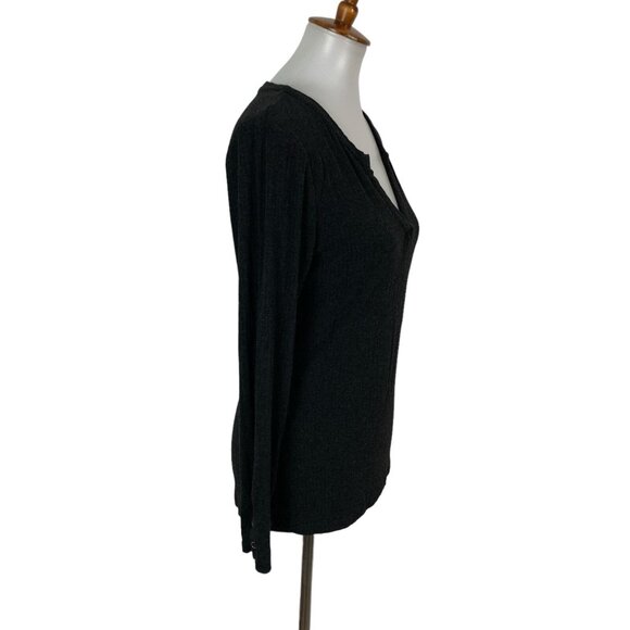 Market And Spruce Women Medium Gray Long Sleeve Tee Basic Cozy Minimalist - Picture 2 of 5